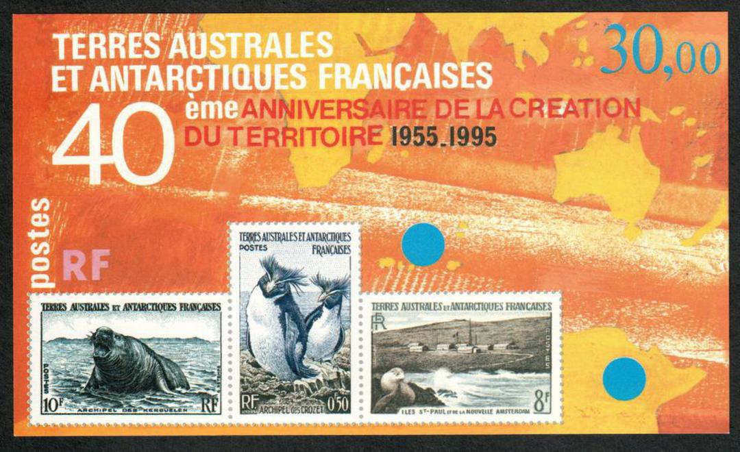 FRENCH SOUTHERN and ANTARCTIC TERRITORIES 1995 40th Anniversary of the Territory. Miniature sheet. - 52969 - UHM image 0