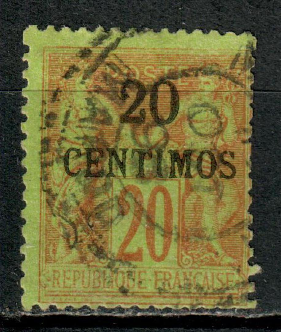 FRENCH Post Offices in MOROCCO 1891 Definitive 20c on 20c Red on yellow-green. - 558 - Used image 0