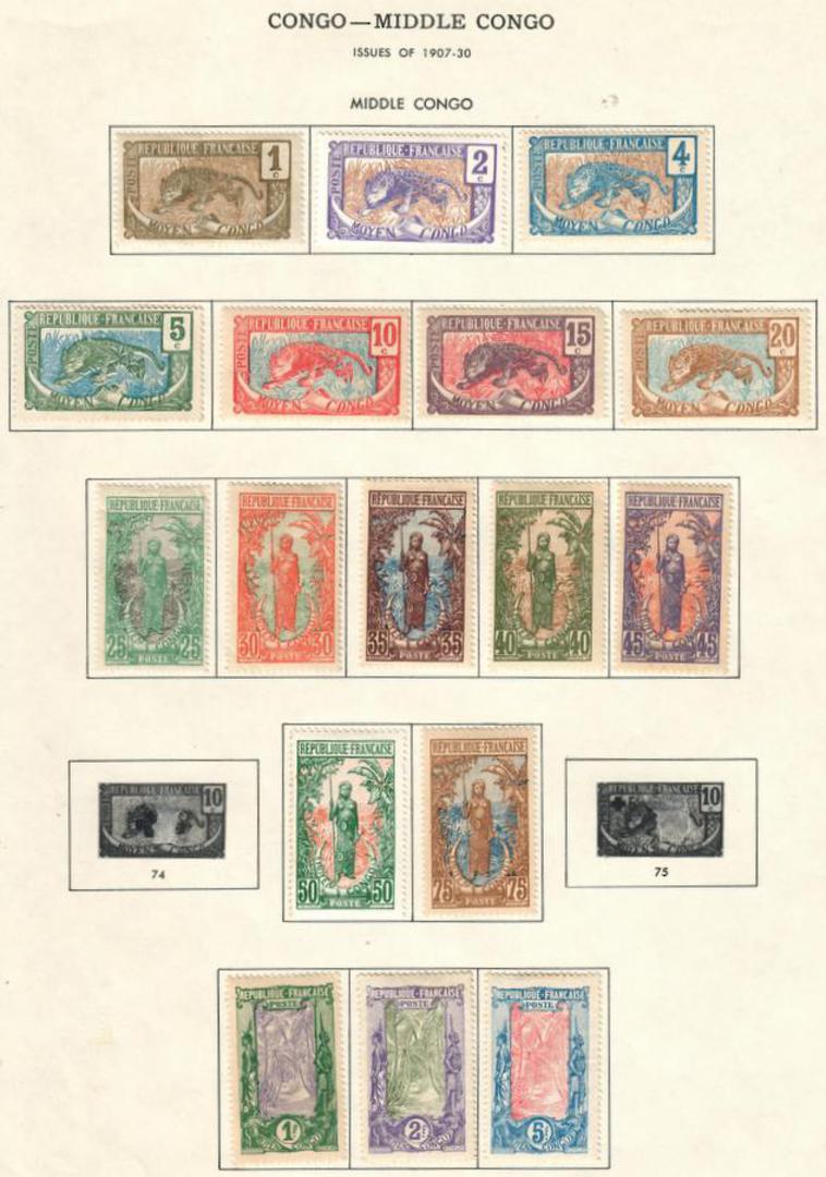 MIDDLE CONGO 1907 Definitives. Set of 17. - 56087 - Mint image 0