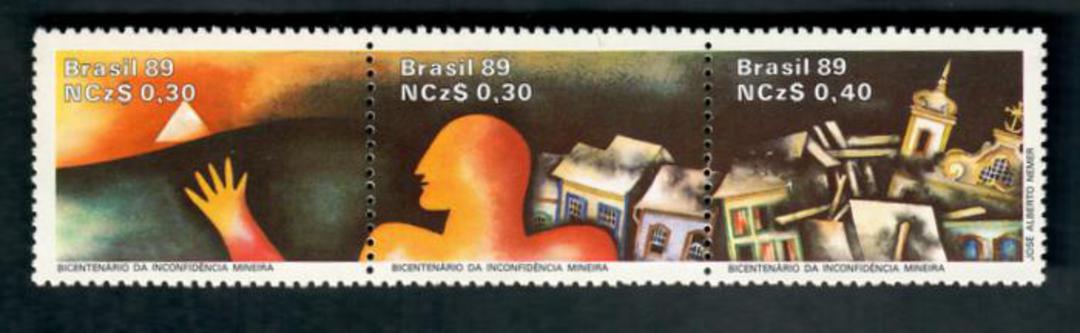 BRAZIL 1989 Bicentenary of the Mineira Independence Movement. Strip of 3. - 50236 - UHM image 0