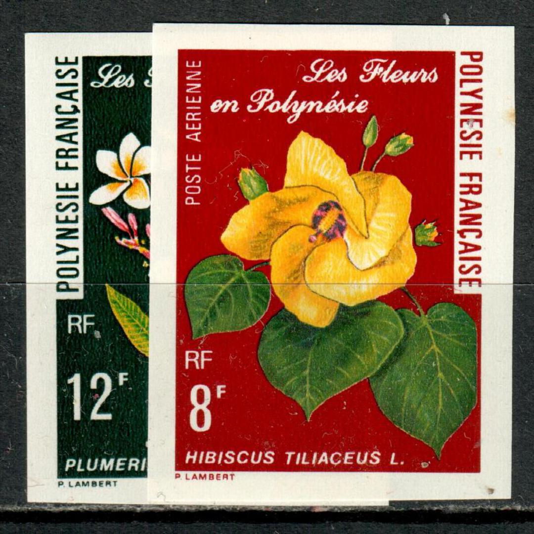 FRENCH POLYNESIA 1977 Polynesisn Flowers. First series. Set of 2. Imperf. - 75925 - UHM image 0