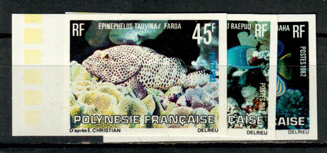 FRENCH POLYNESIA 1982 Fish. Third series. Set of 3. Imperf. - 75960 - UHM image 0