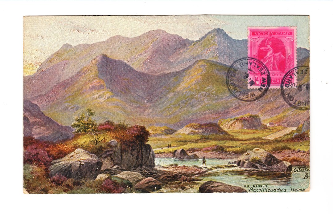 NEW ZEALAND 1918 Peace 1d on Postcard. - 30947 - PostalHist image 0