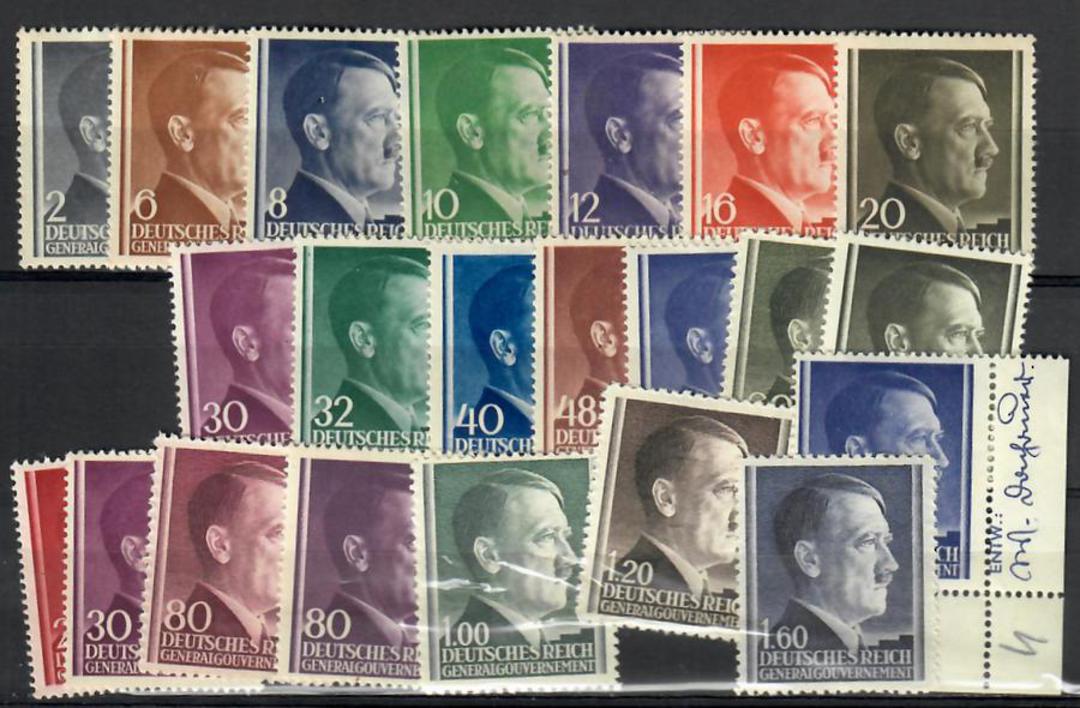GERMANY Occupation Issues POLAND 1941 Hitler Definitives. Set of 21. Hinge remains. - 22702 - Mint image 0