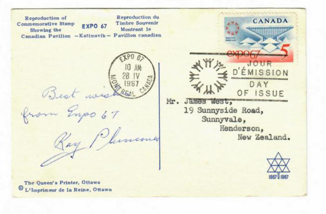 CANADA 1967 Expo '67 Postal Stationery. Sent to New Zealand. - 32098 - PostalHist image 0