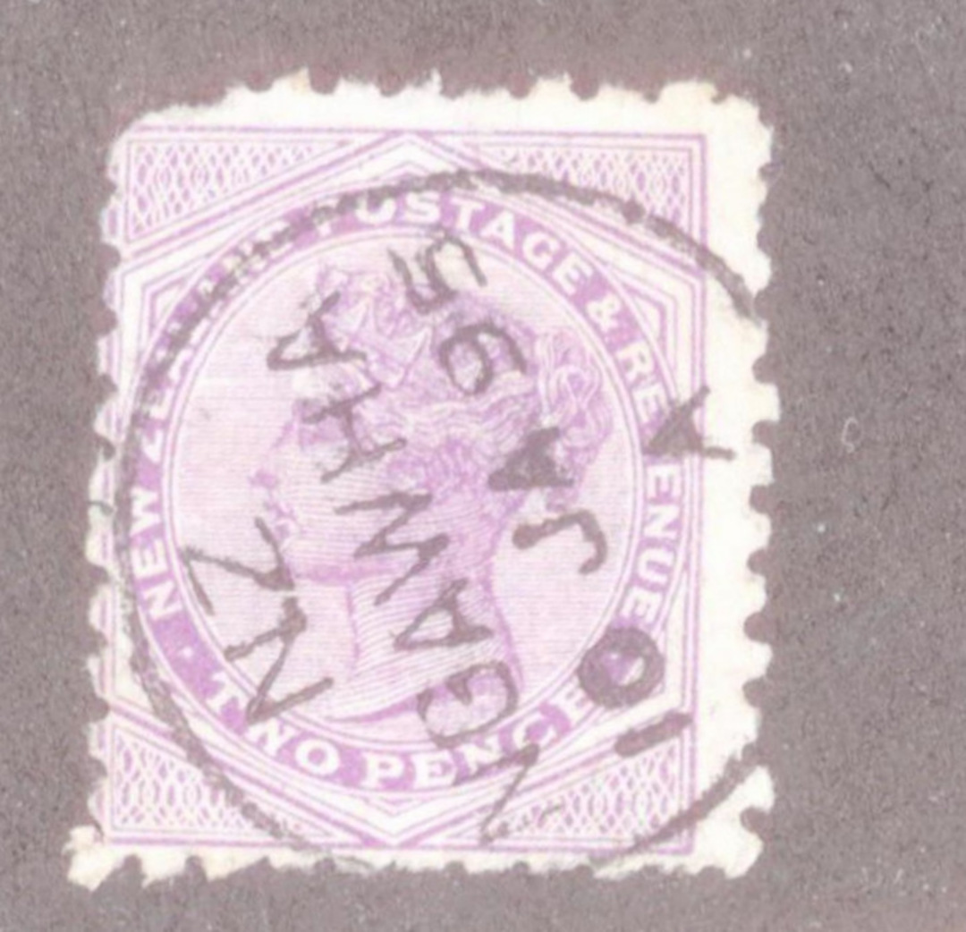 NEW ZEALAND Postmark Whangarei NGAWHA. A class cancel on Second Sideface 2d. Excellent strike. - 79025 - Postmark image 0