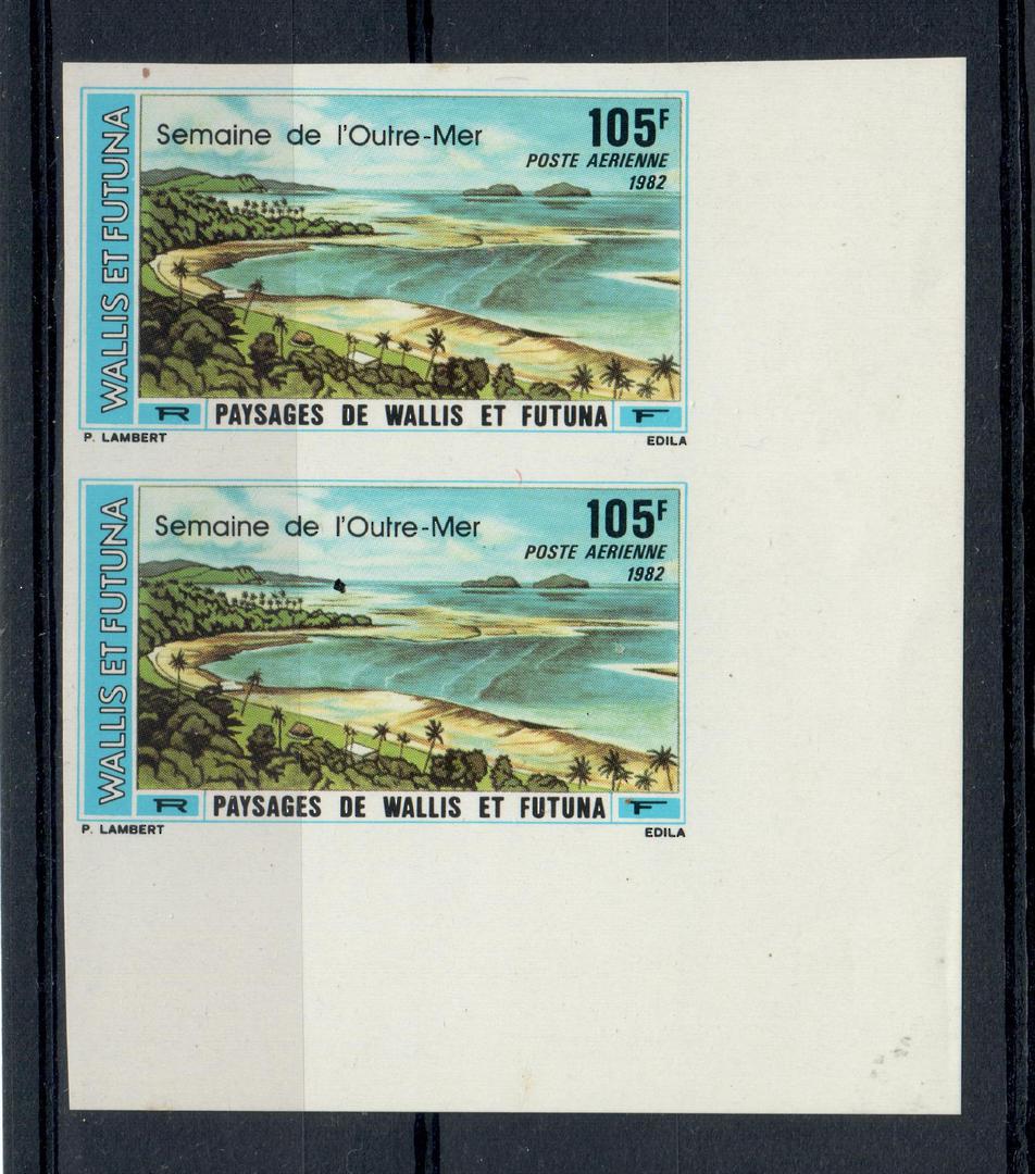 WALLIS & FUTUNA 1982 Overseas Week. Beach Scene. Rare imperf corner pair. - 20958 - UHM image 0