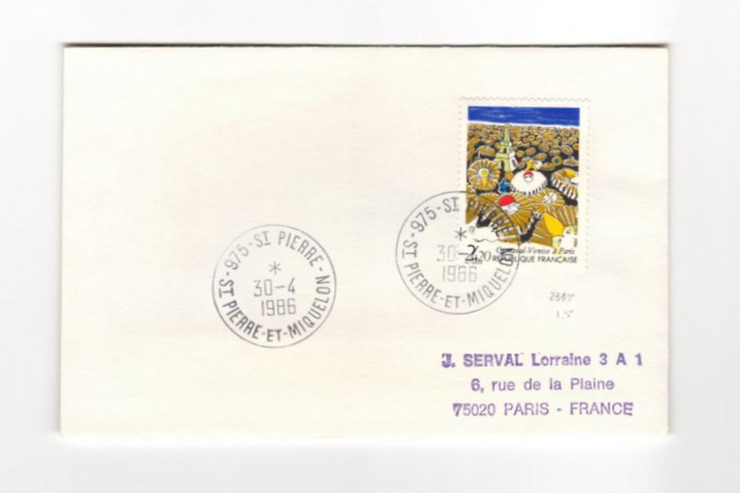 FRANCE 1986 Venetian Carnival postmarked at St Pierre et Miquelon on 30/4/1986 outside of the period of use of French stamps. - image 0