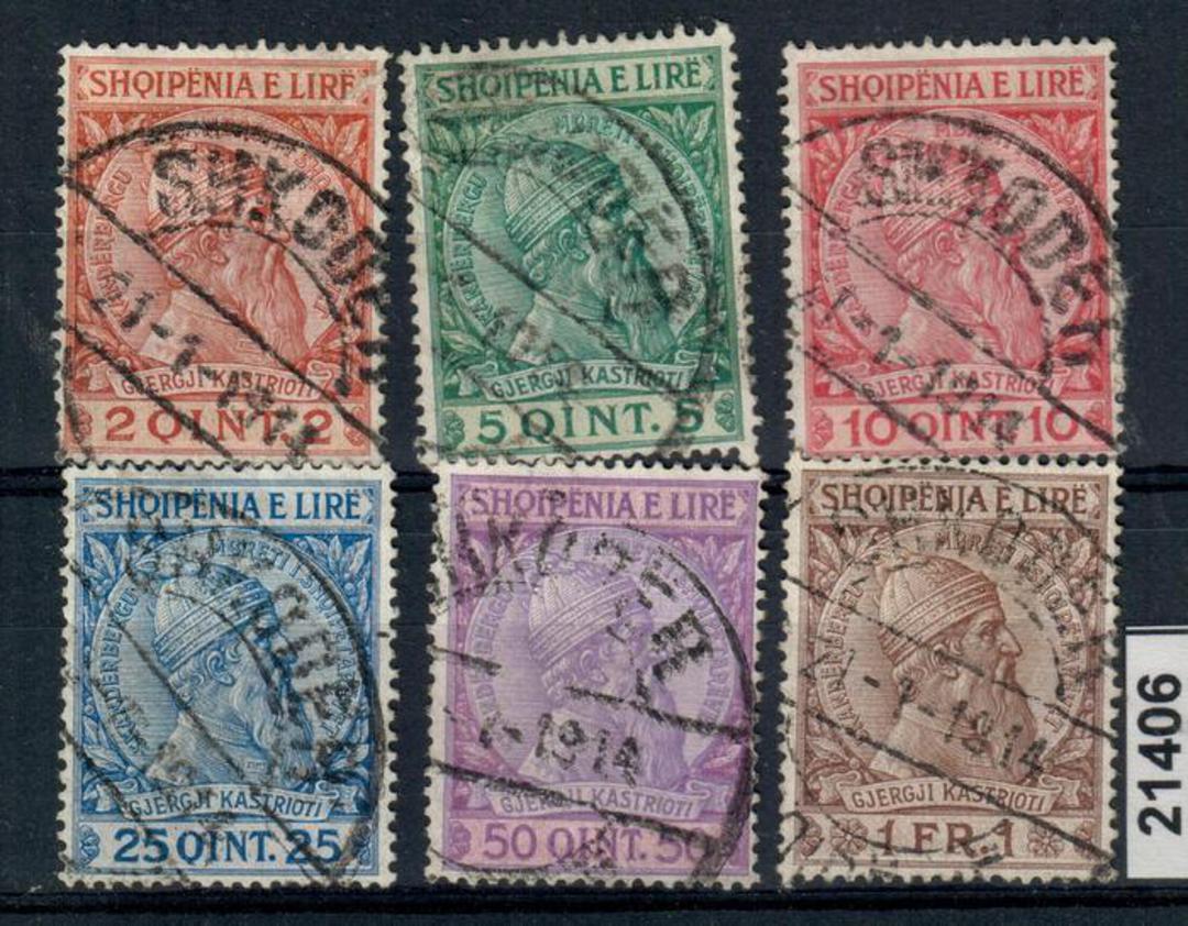 ALBANIA 1913 Definitives. Set of six. Nice postmarks SHKODER. - 21406 - FU image 0