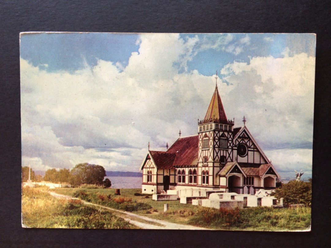 Modern Coloured Postcard by Gladys Goodall of St Faith's Church Ohinemutu. - 450064 - image 0
