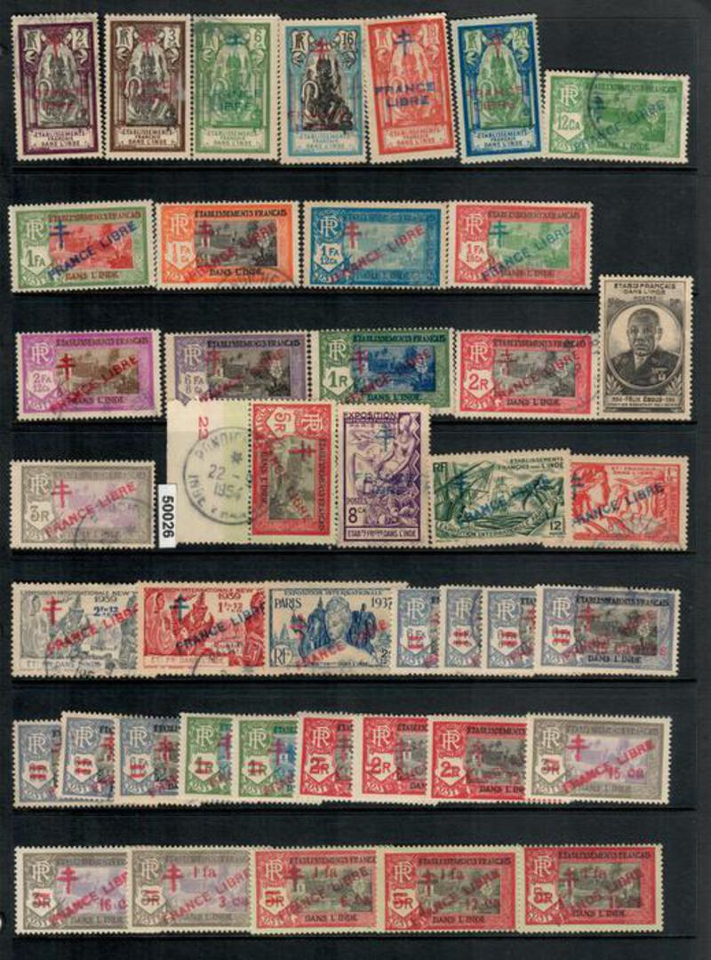 FRENCH INDIAN SETTLEMENTS 1941 ' France Libre' issues of 1941-1943. - 50017 - Mixed image 0