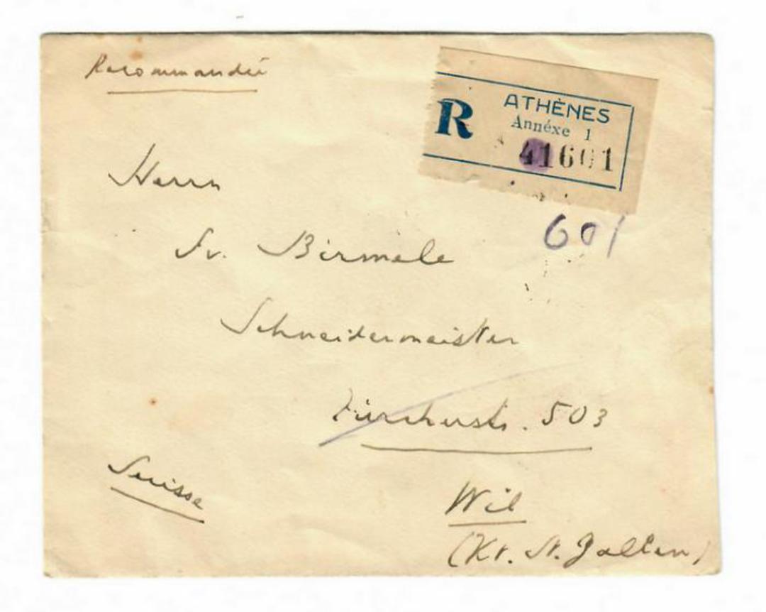 GREECE 1928 Registered Cover from Athens to Switzerland. - 30466 - PostalHist image 0