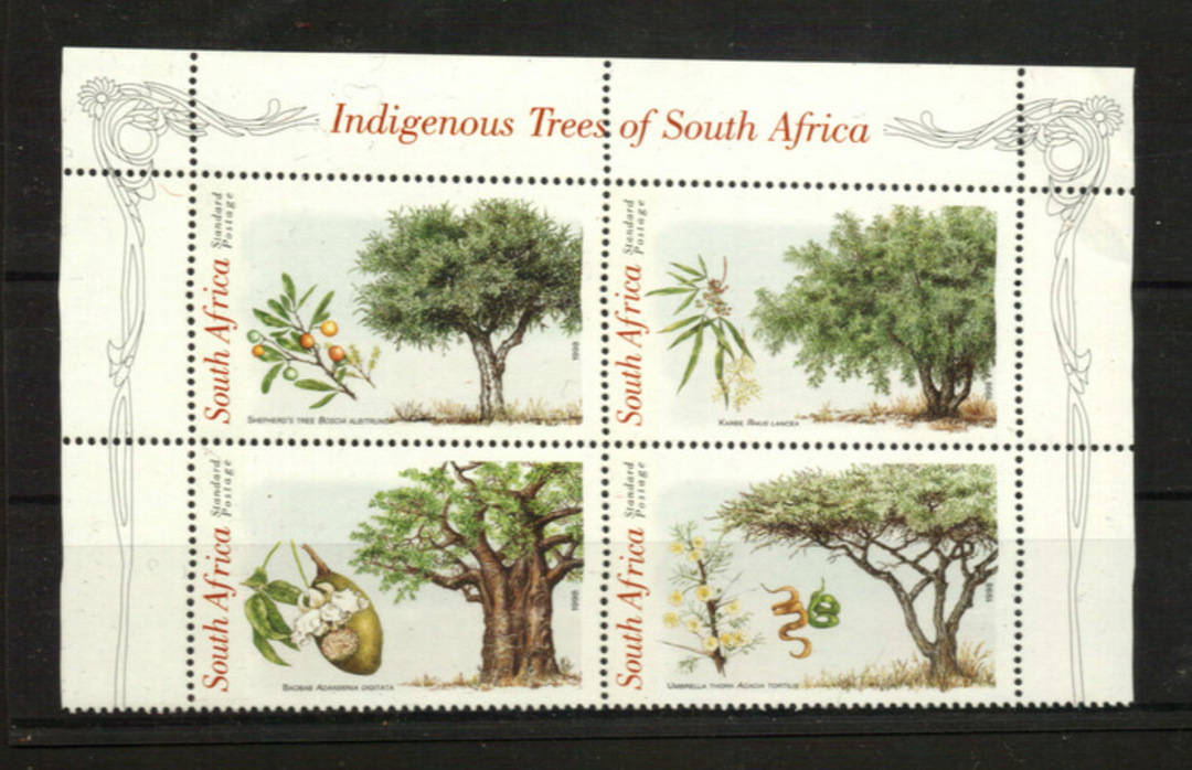 SOUTH AFRICA 1998 IndigenousTrees. Block of 4. - 21047 - UHM image 0