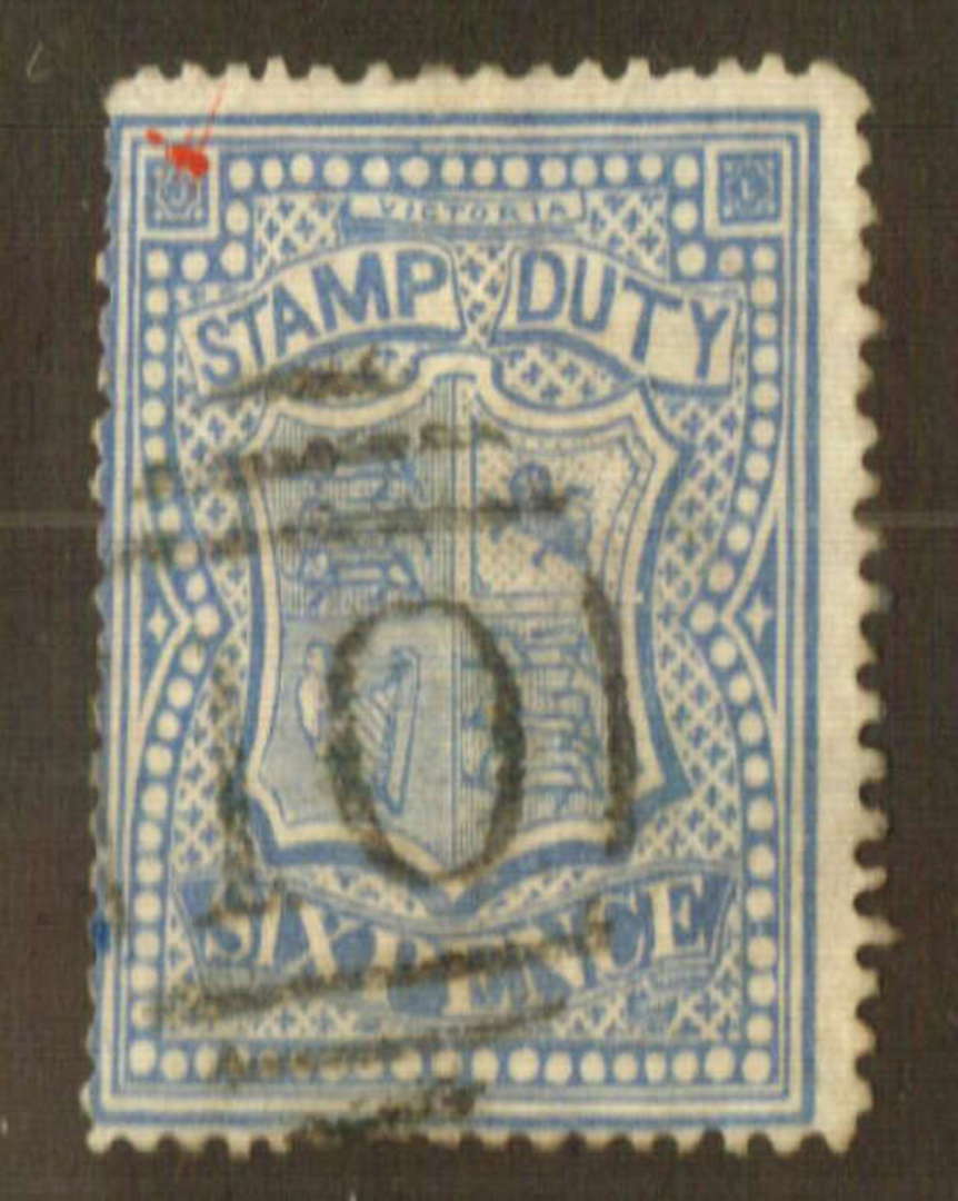 VICTORIA 1884 Stamp Duty 6d Blue Postally Used. Perf 12. - 73596 - FU image 0