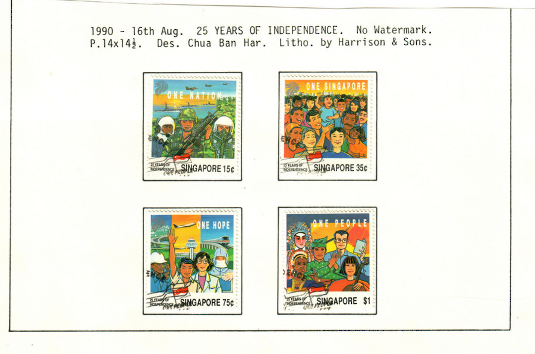 SINGAPORE 1990 25th Anniversary of Independence. Set of 4. - 59632 - VFU image 0