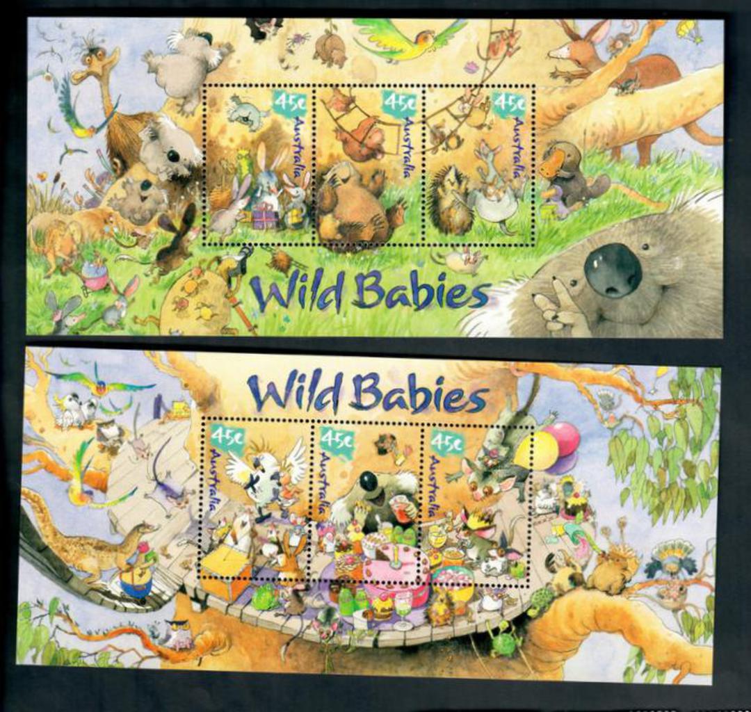 AUSTRALIA 2001 Wild Babies. Set of 6 and 2 miniature sheets. - 50159 - UHM image 0