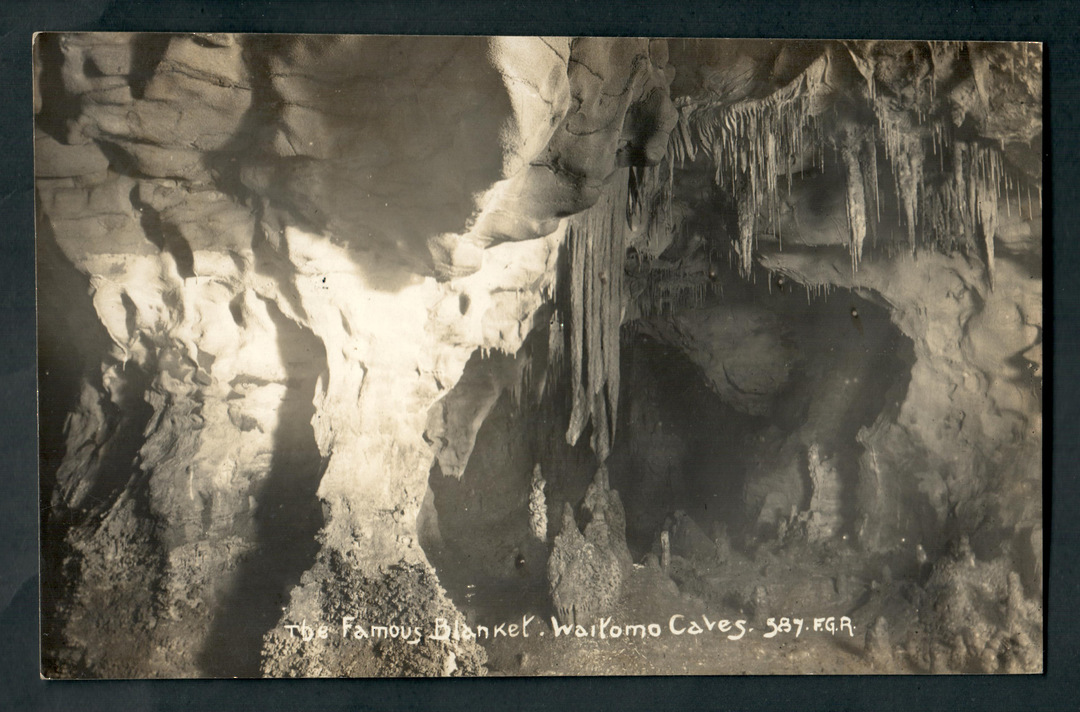 Real Photograph by Radcliffe of The Famous Blanket Waitomo Caves. - 46445 - Postcard image 0