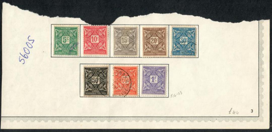 FRENCH GUINEA 1914 Postage Due. Set of 8. 5c 30c 50c + 60c fine used. Others mint. - 56005 - Mixed image 0