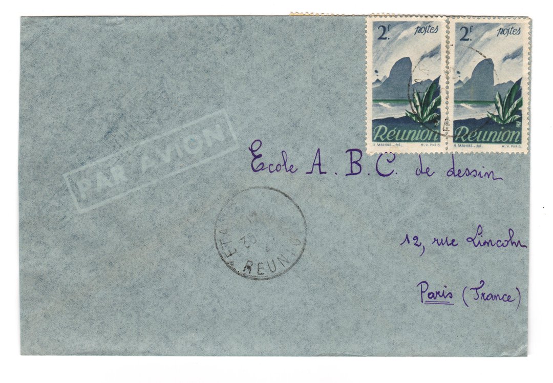 REUNION 1948  Airmail Letter from Etang Sale les Bains via St Denis to Paris. - 38178 - PostalHist image 0