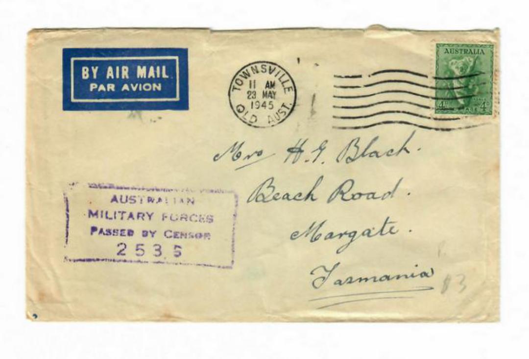 AUSTRALIA 1945 Letter from Australian Military Forces Passed by Censor 2535. - 30216 - PostalHist image 0