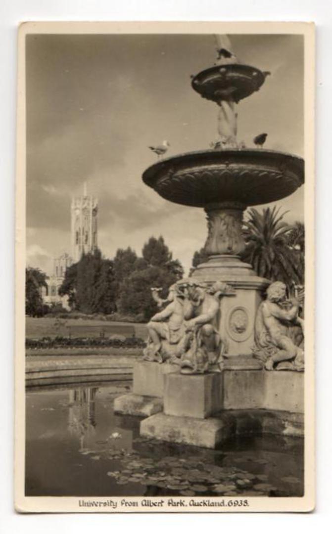 Real Photograph by A B Hurst & Son of Auckland University from Albert Park. - 45513 - Postcard image 0