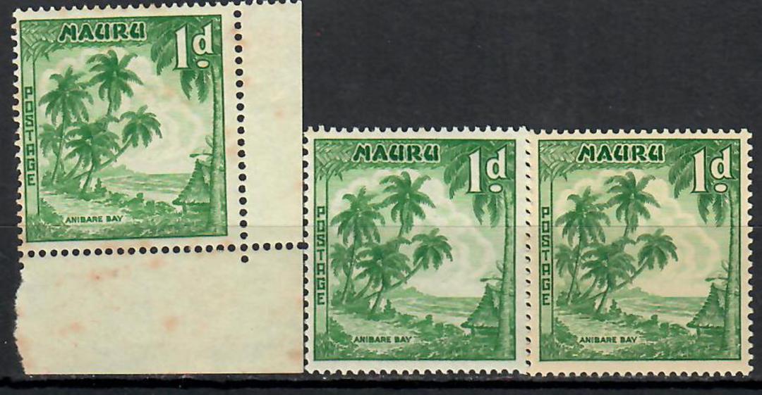 NAURU 1954 Definitive 1d in the three different shades. - 70829 - UHM image 0