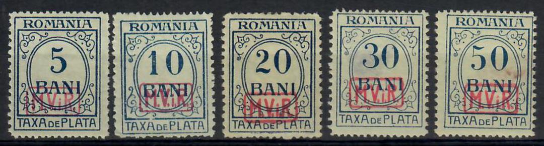 GERMAN OCCUPATION of ROMANIA 1918 Postage Due. Set of 5. - 22115 - Mint image 0