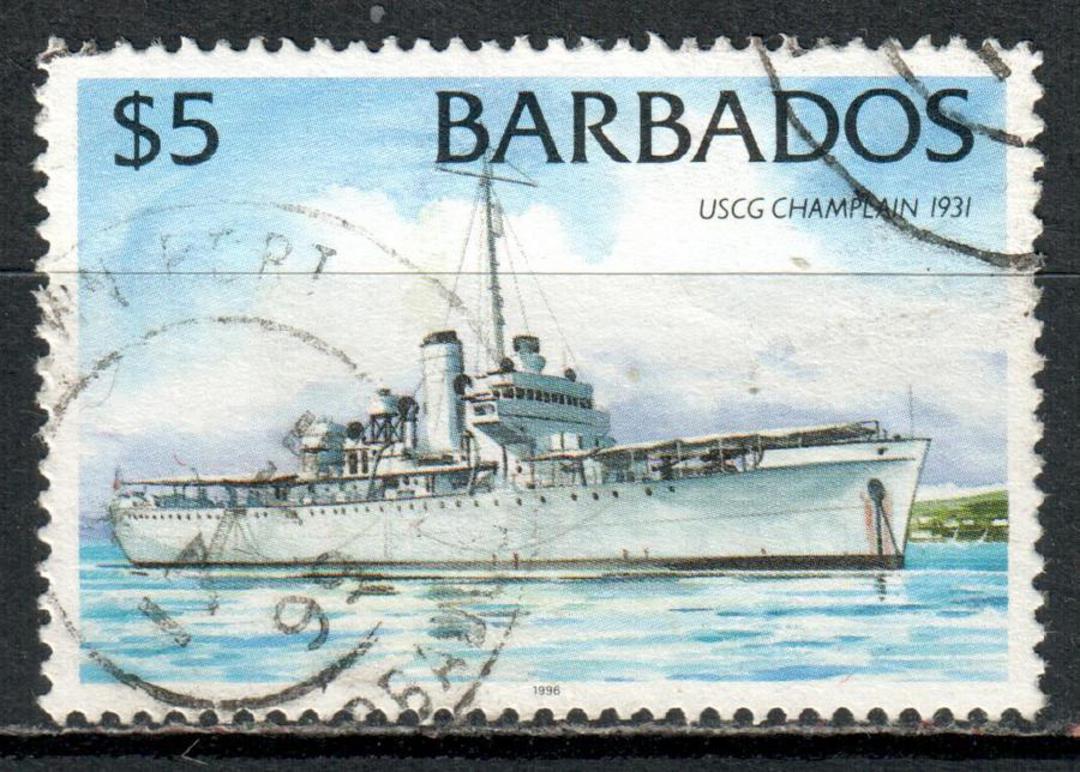 BARBADOS 1994 Definitive Ship $5 with imprint date. Not listed by Stanley Gibbons. - 80105 - FU image 0