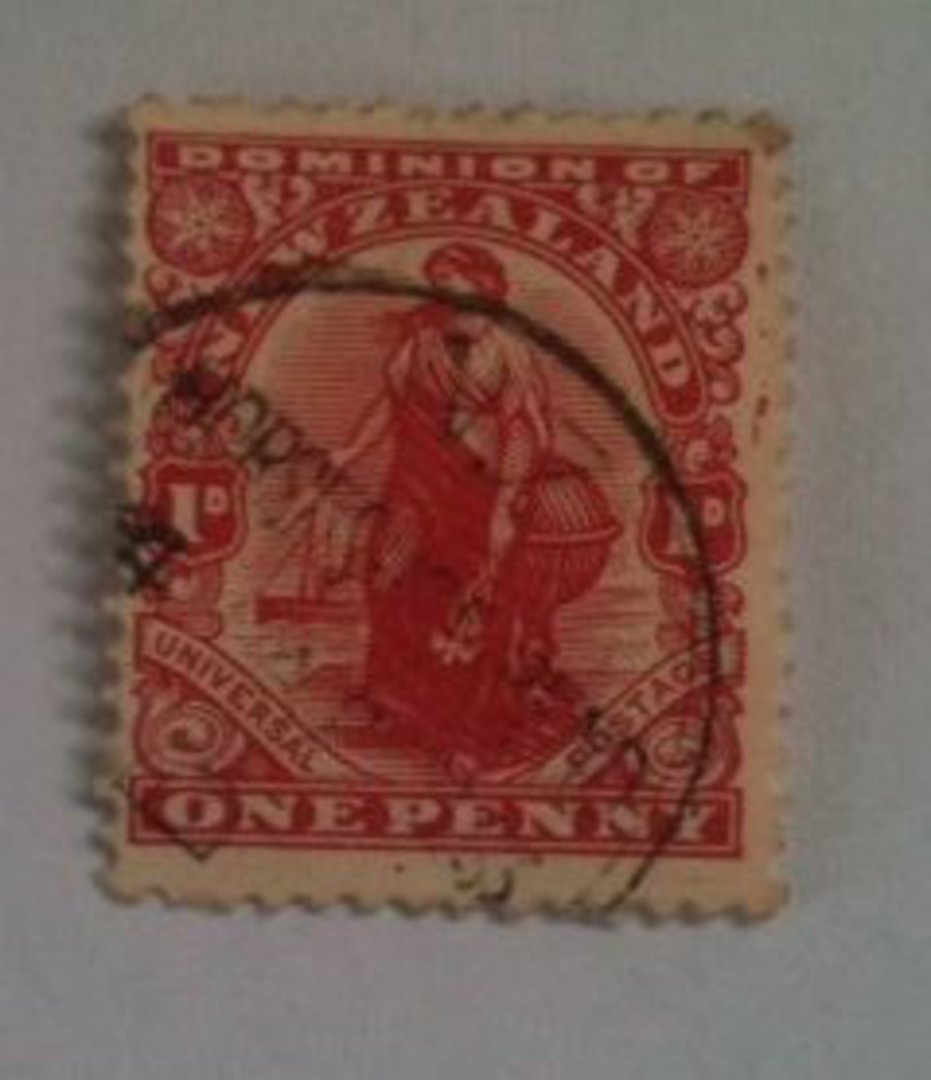 NEW ZEALAND Postmark Dunedin HORSESHOE BEND. A Class cancel on 1d Dominion. - 79302 - Postmark image 0