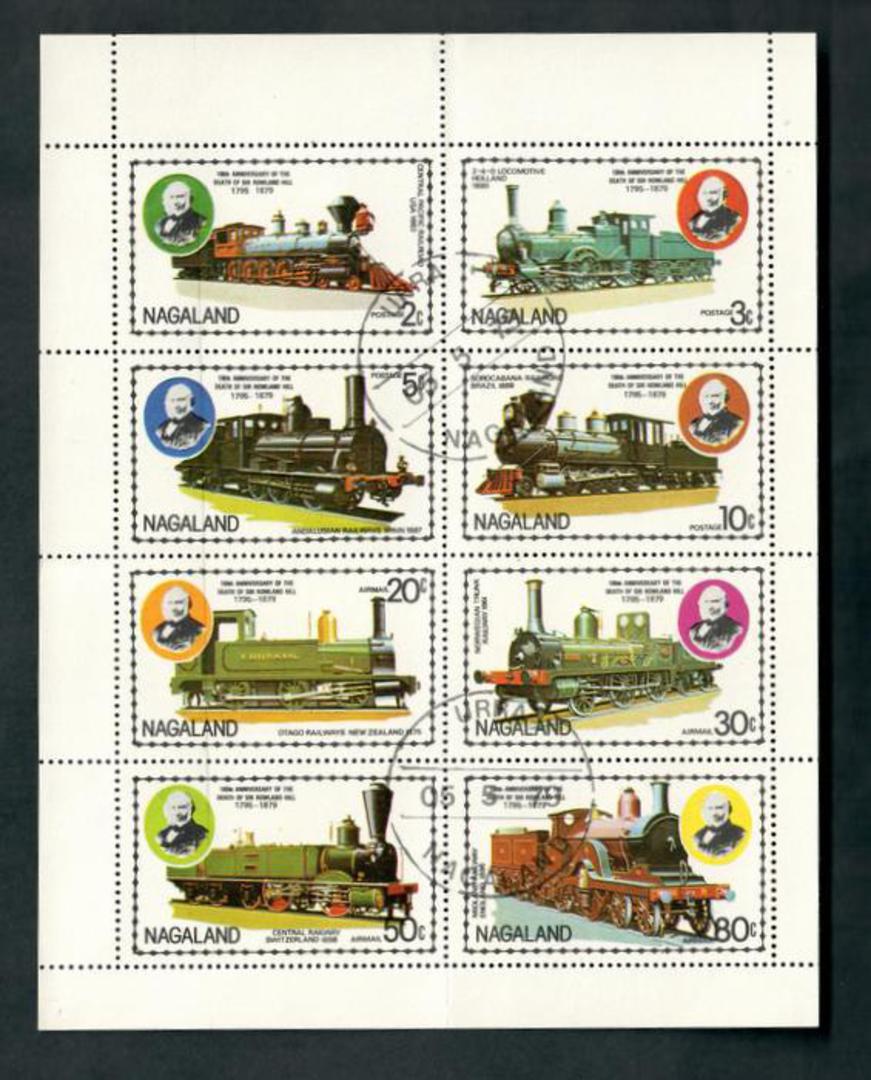 NAGALAND 1979 Trains. Sheetlet of 8. - 52339 - CTO image 0