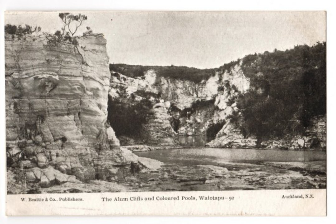 Postcard of The Alum Cliffs and Coloured Pools Waiotapu. - 45923 - Postcard image 0
