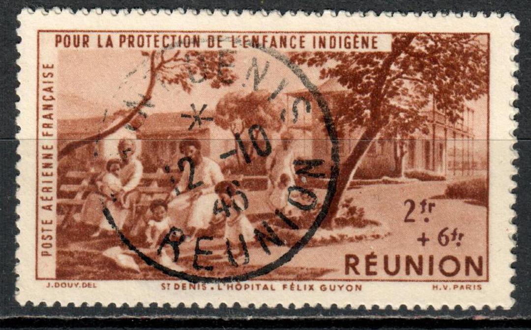REUNION 1942 Child Protection. Set of 2. Issued by the Vichy Government and not available in the islands. Postmarked 1945 and so image 0