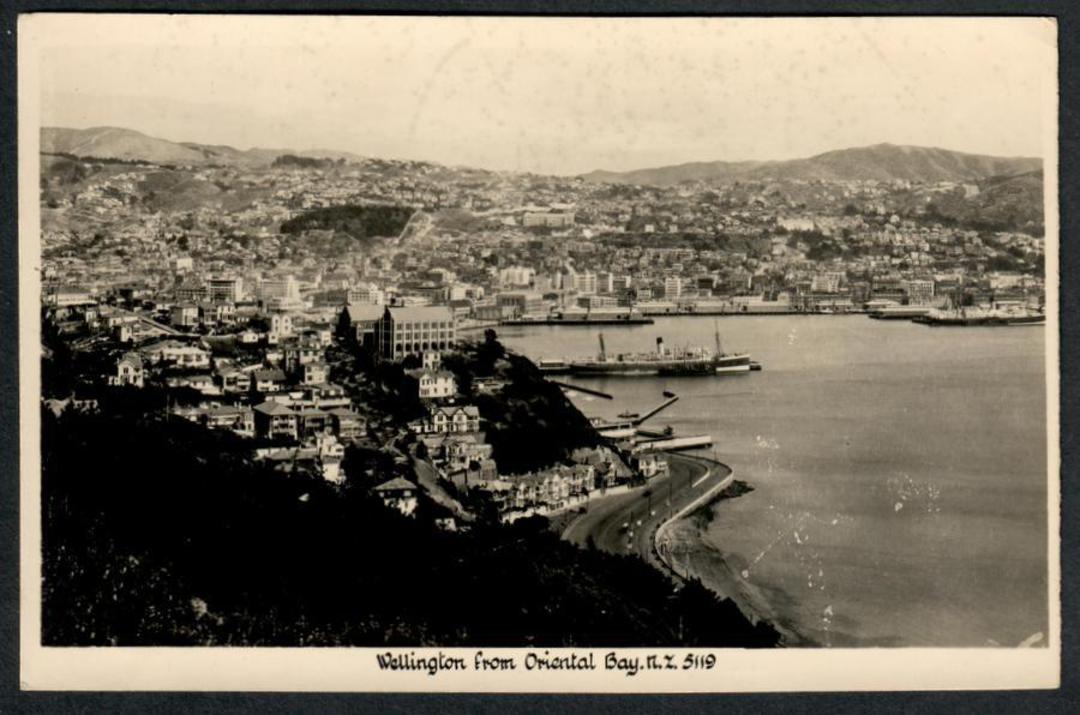 WELLINGTON from Oriental Bay. Real Photograph by A B Hurst & Son - 47391 - Postcard image 0