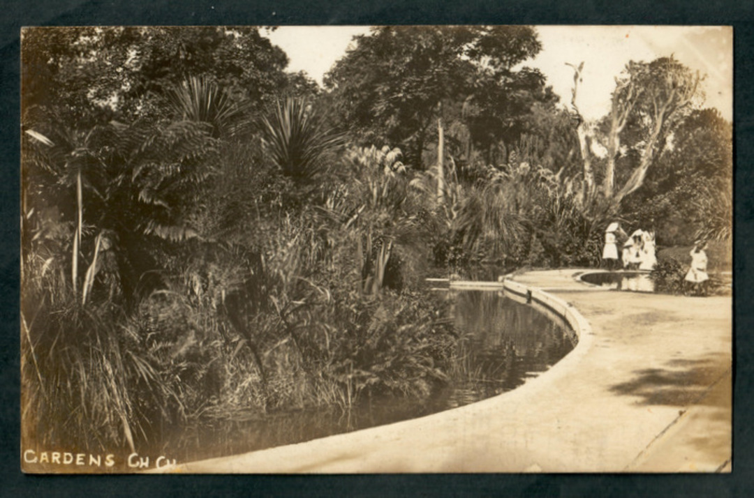 Real Photograph of Gardens Christchurch. - 48383 - Postcard image 0