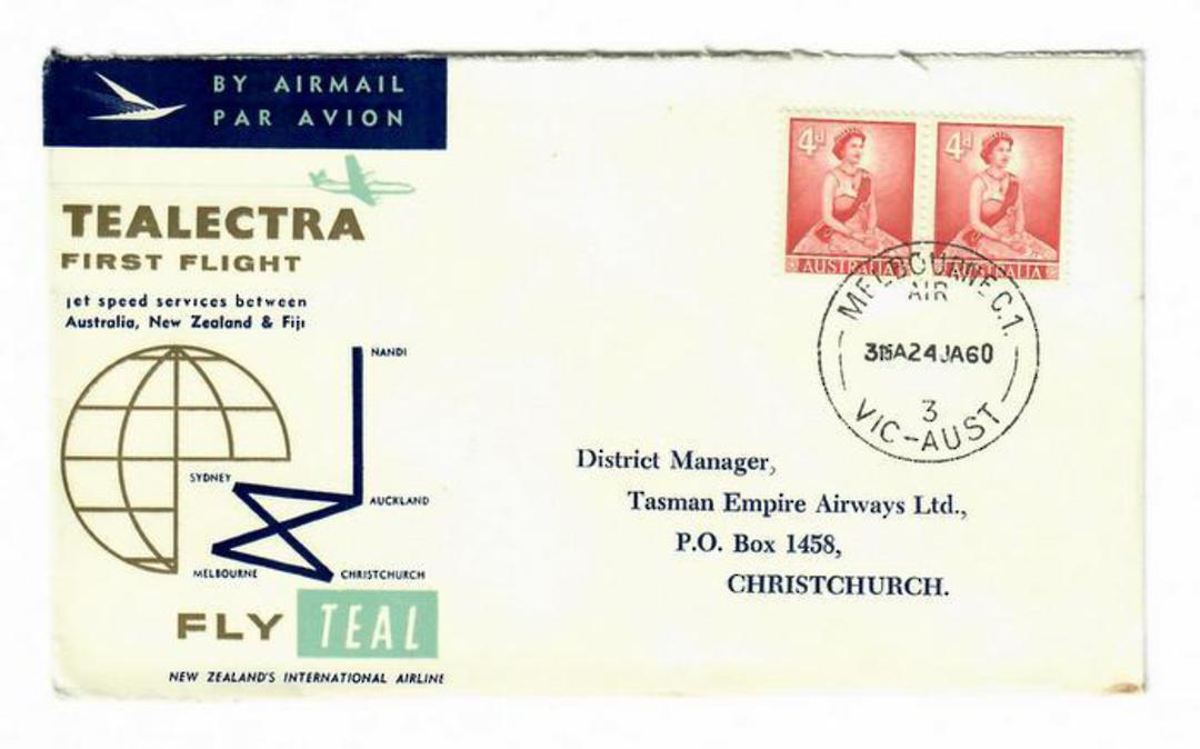 AUSTRALIA 1960 Tealectra First Flight Melbournei  to  Christchurch. - 31048 - image 0