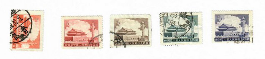 CHINA 1955 Higher value Definitives. Set of 5. - 9681 - Used image 0
