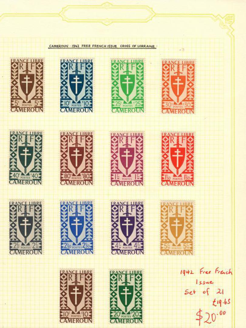 CAMEROUN 1942 Free French Definitives. Set of 21. - 59406 - Mint image 0