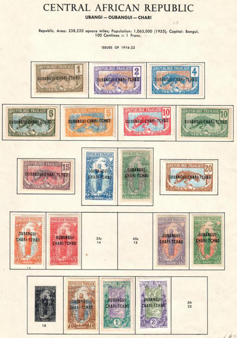 UBANGI-SHARI-CHAD 1915 Definitives. Set of 17 excluding the 35c 40c and 5fr. - 56073 - Mint image 0