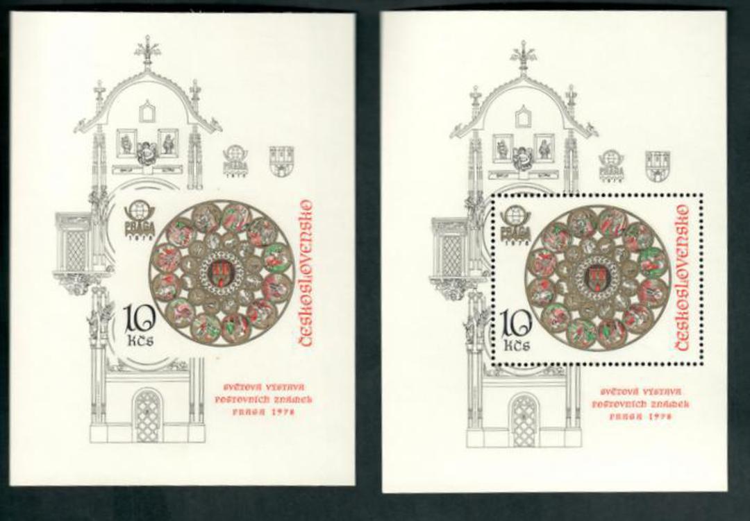CZECHOSLOVAKIA 1978 Praga '78 International Stamp Exhibition. Ninth series. Two miniature sheets one imperf. - 52512 - UHM image 0