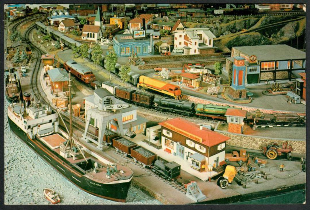 NAPIER Lilliput Model ailway. The Port and Town. Modern Coloured Postcard. - 447904 - Postcard image 0