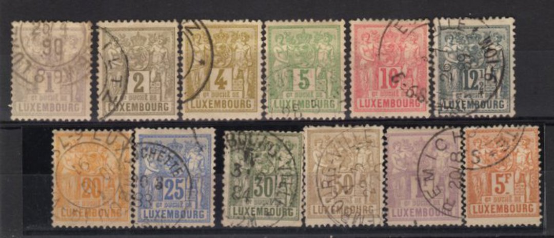 LUXEMBOURG 1882 Definitives. Simplified set of 12. Mostly Perf 12½. - 23728 - FU image 0