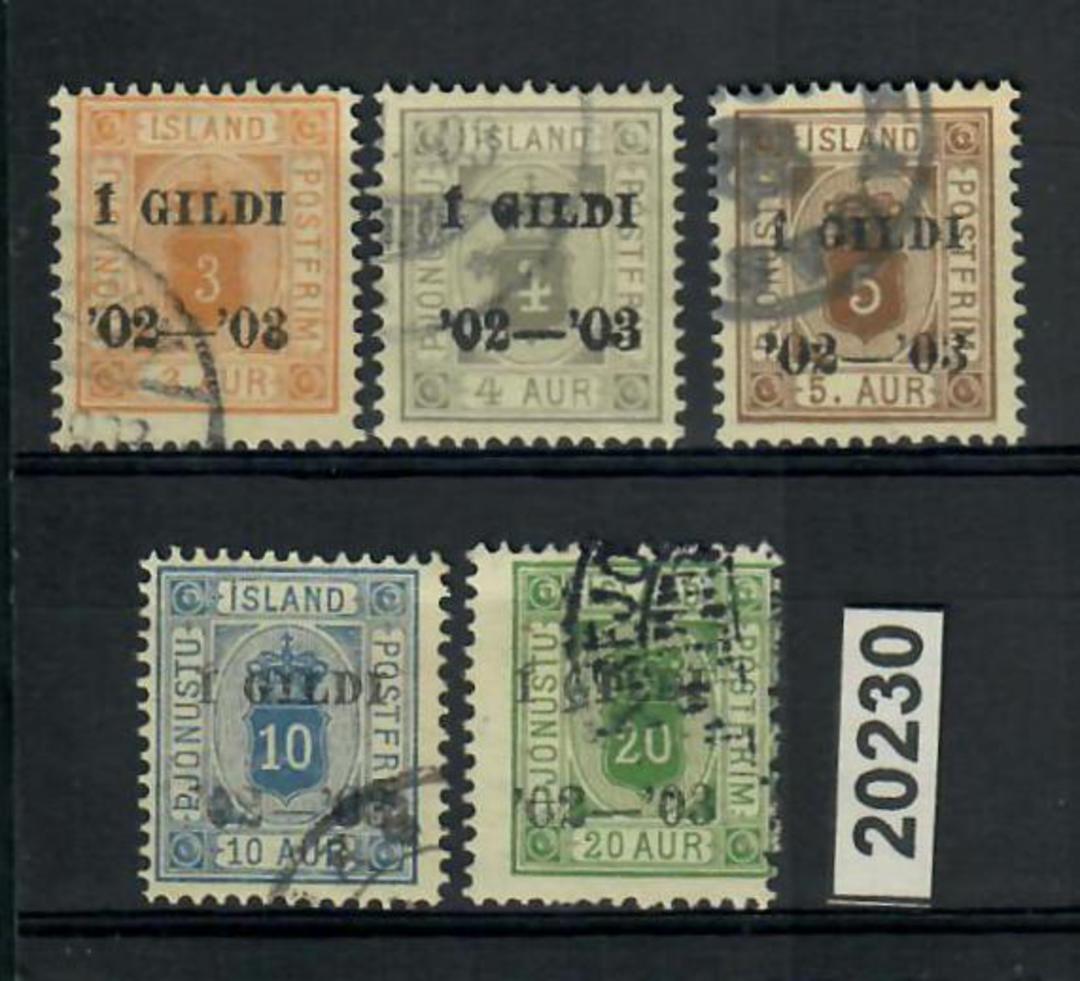 ICELAND 1902 Officials Perf 12.5. 20aur centred right. - 20230 - FU image 0