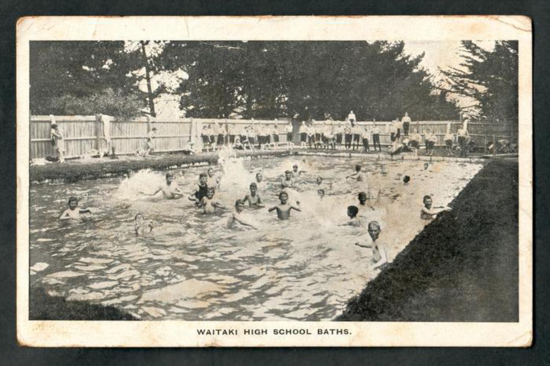 Postcard of Waitaki High School Baths. - 49502 - Postcard image 0