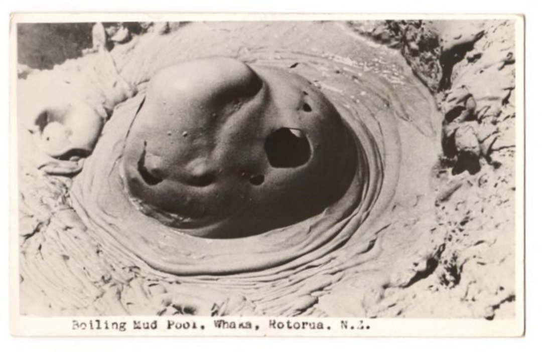 Real Photograph by N S Seaward of Boiling Mud Pools Rotorua. - 46228 - Postcard image 0