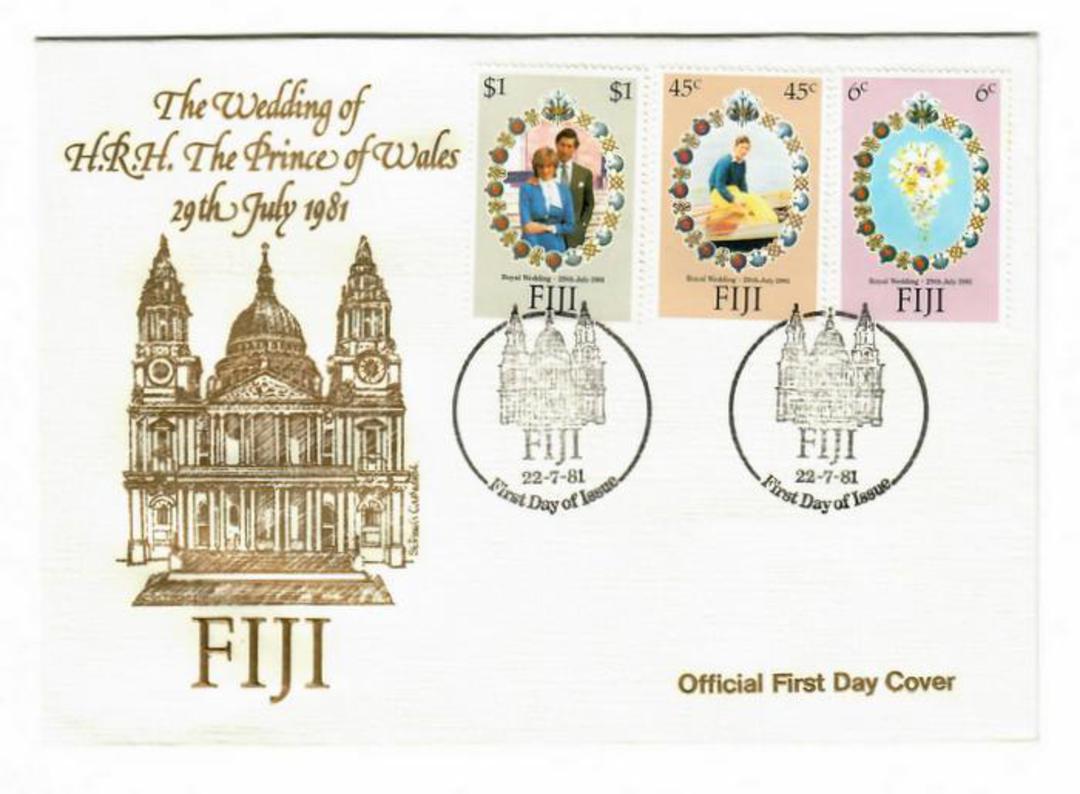 FIJI 1981 Royal Wedding of Prince Charles and Lady Diana Spencer. Set of 3 on first day cover. - 30558 - FDC image 0