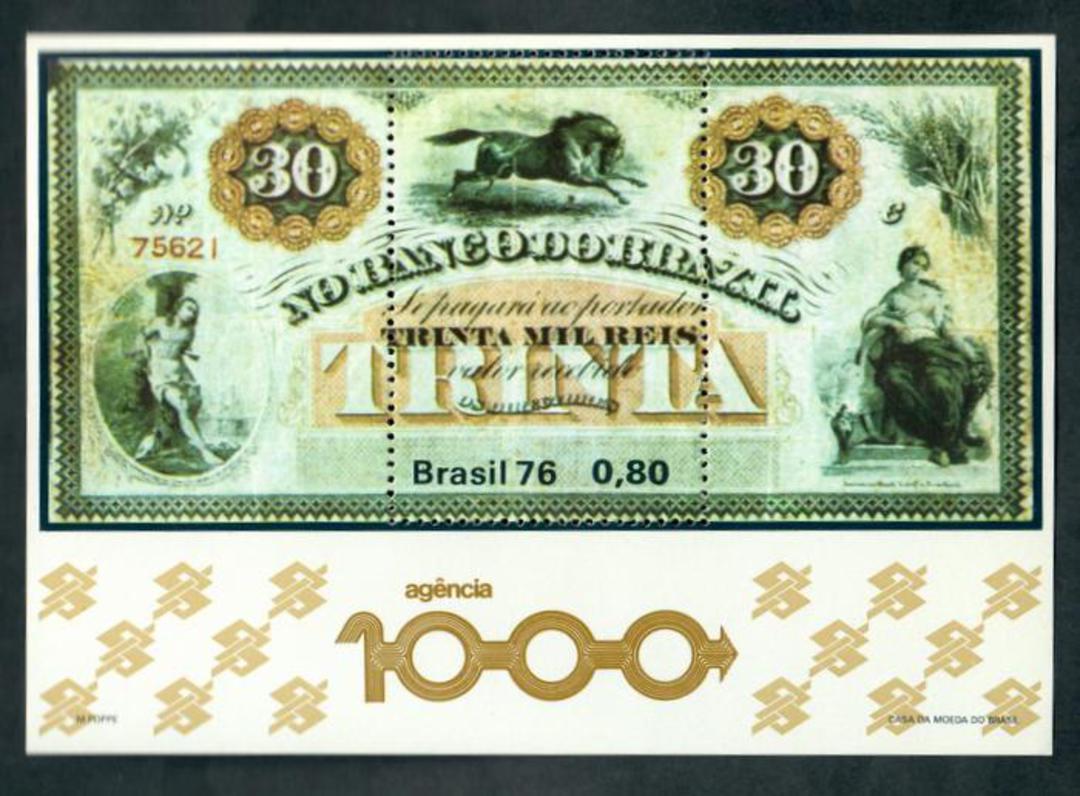 BRAZIL 1976 Opening of the Bank of Brazil's One Thousandth Branch. Miniature sheet. - 50575 - UHM image 0