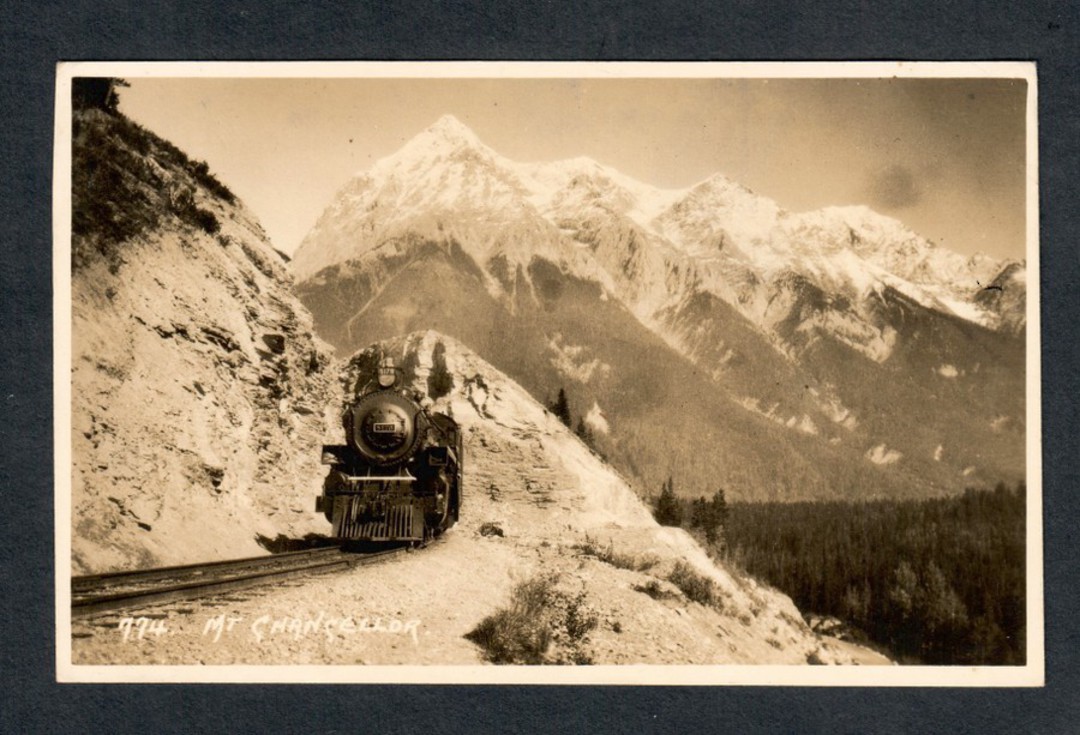 Real Photograph of Canadian Pacific Railway Mt Ghangellor. - 40524 - Postcard image 0