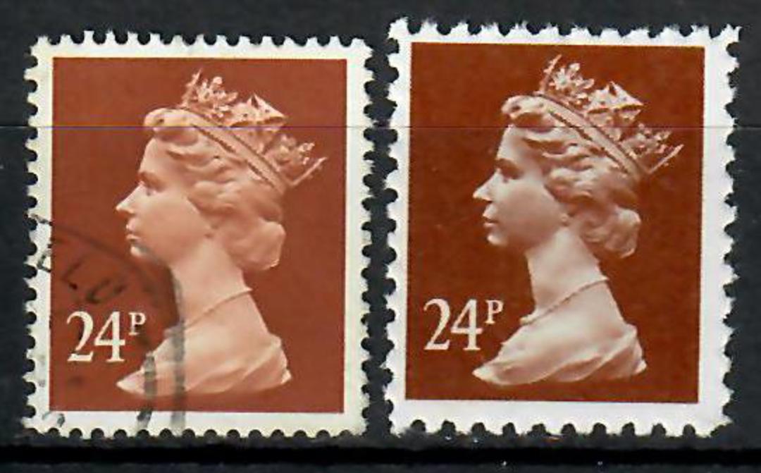 GREAT BRITAIN Machin 24p Genuine forgery made to defraud Royal Mail. Genuine stamp for comparison. - 70553 - image 0