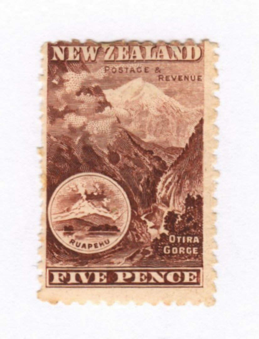 NEW ZEALAND 1898 Pictorial 5d Brown. London Print. - 71293 - LHM image 0