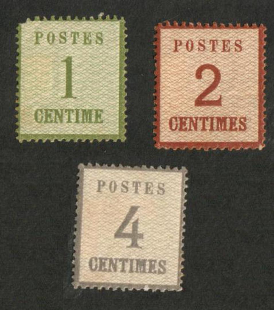 ALSACE and LORRAINE German Army of Occupation (1870-1871). 1870 Definitives. Set of 7. Points of the net upwards. - 22119 - Mint image 0